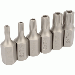 Torx® uzgaļu komplekts ar caurumu Torx® uzgaļu komplekts ar caurumu